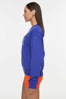 Bandier | Classic Soleil Sport Crew Neck Sweatshirt | Spectrum Blue