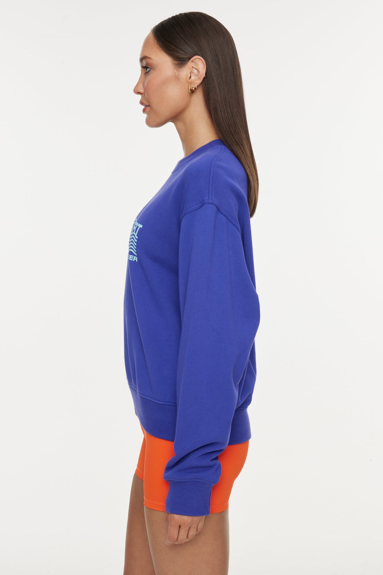 Bandier | Classic Soleil Sport Crew Neck Sweatshirt | Spectrum Blue