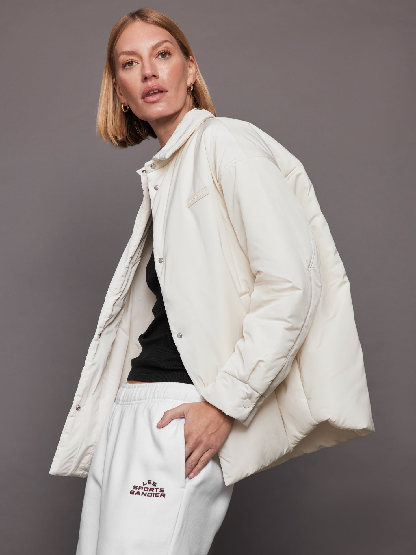 Bandier | Classic Coaches Jacket | Gardenia