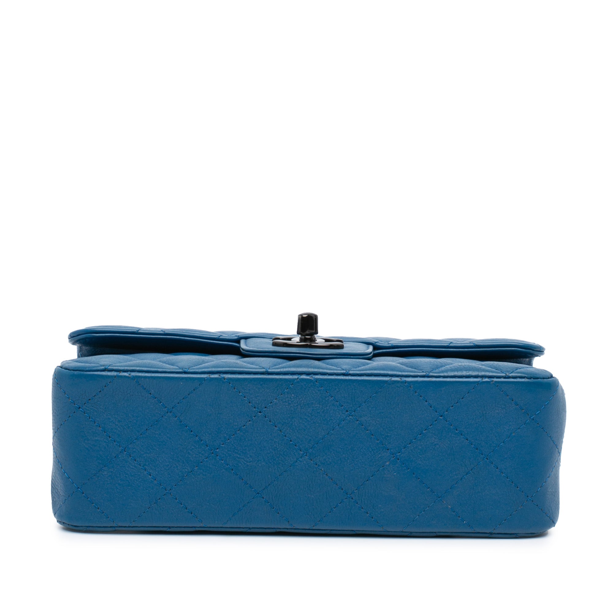 Chanel | Pre-Owned Mini Rectangular Classic Lambskin Single Flap | Blue