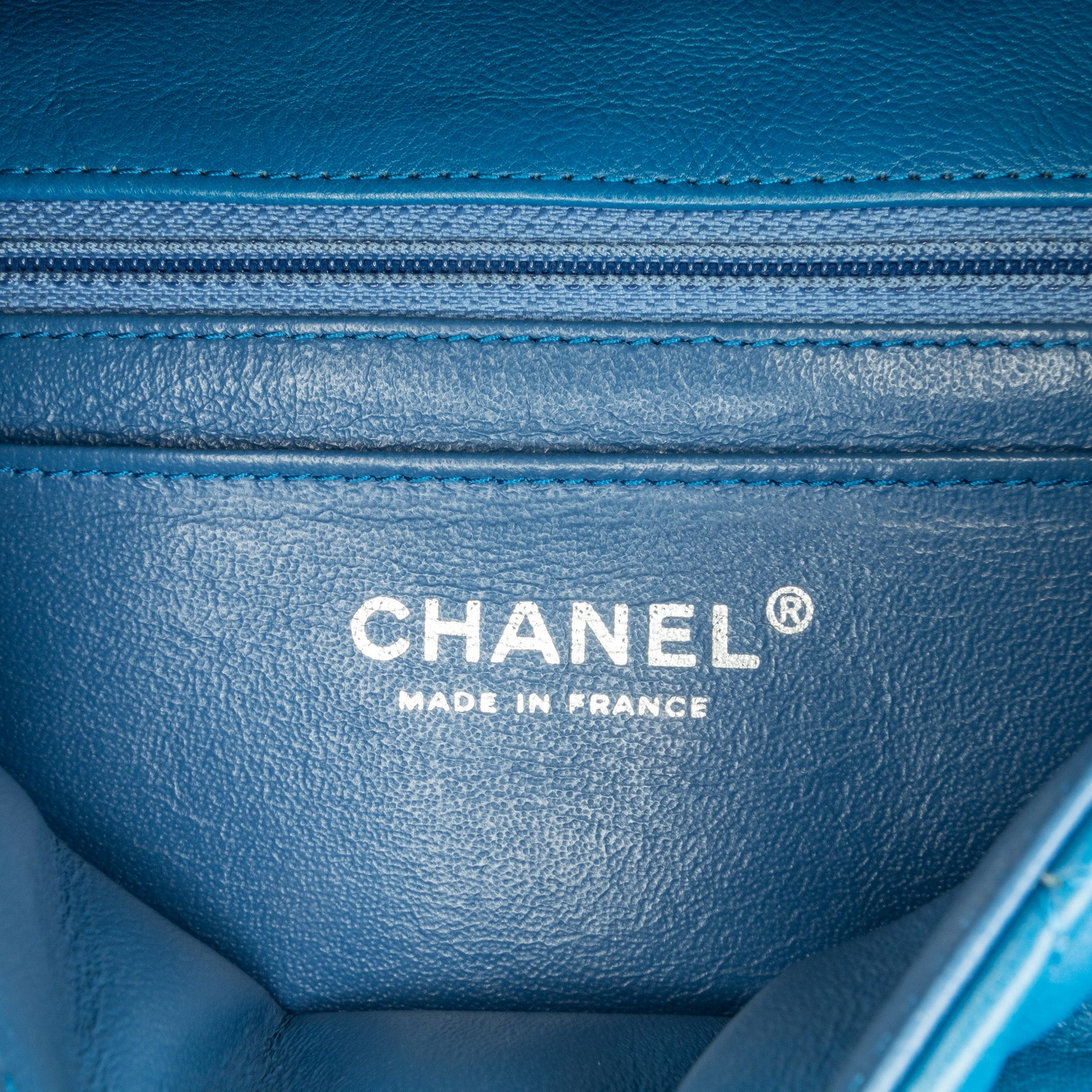 Chanel | Pre-Owned Mini Rectangular Classic Lambskin Single Flap | Blue