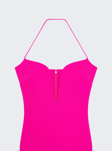 Women | Givenchy | Wool Dress With Plunging Neckline | Fuchsia