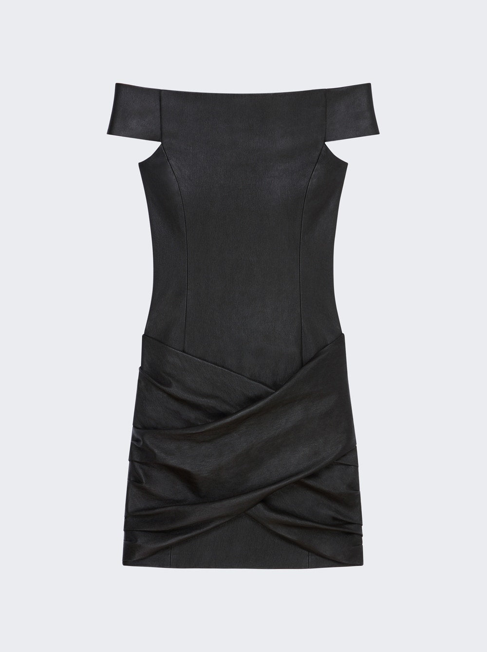 Women | Givenchy | Draped Mini Leather Dress | Black