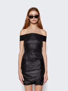 Women | Givenchy | Draped Mini Leather Dress | Black