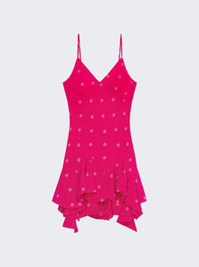 Women | Givenchy | Ruffle Silk Mini Dress | Fuchsia