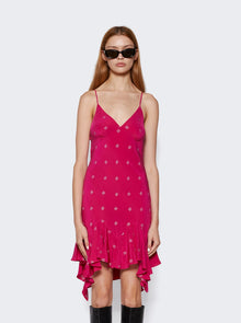 Women | Givenchy | Ruffle Silk Mini Dress | Fuchsia