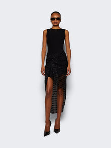 Givenchy | Draped Dress In Jersey And Polka Dots Dévoré Satin | Black