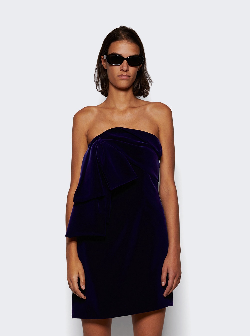 Women | Givenchy | Velvet Dress With Oversized Bow Dark Navy