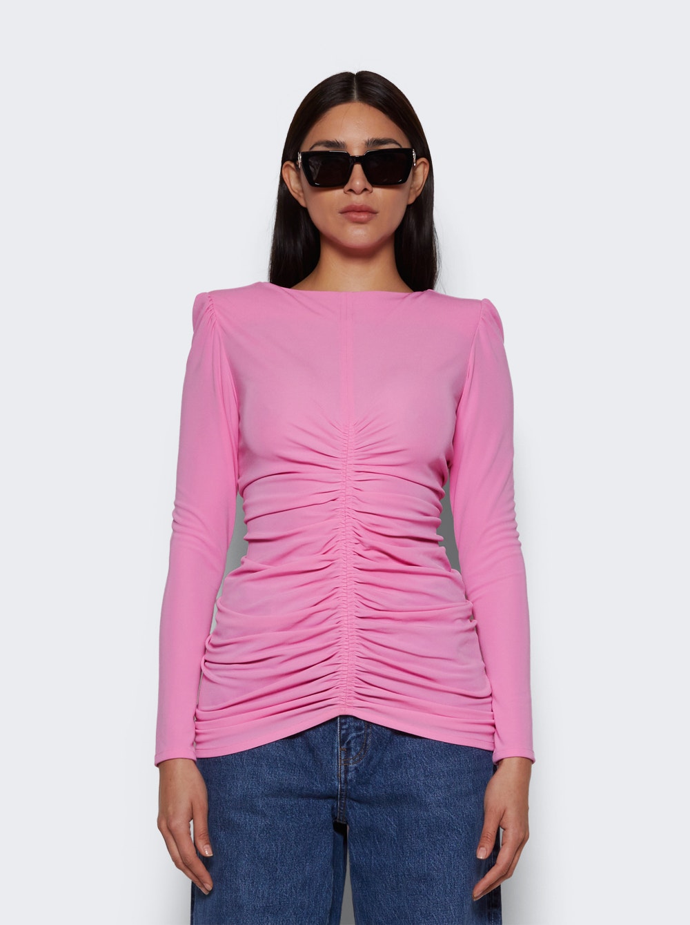 Women | Givenchy | Ruched Long Sleeve Top | Bubble Gum Pink