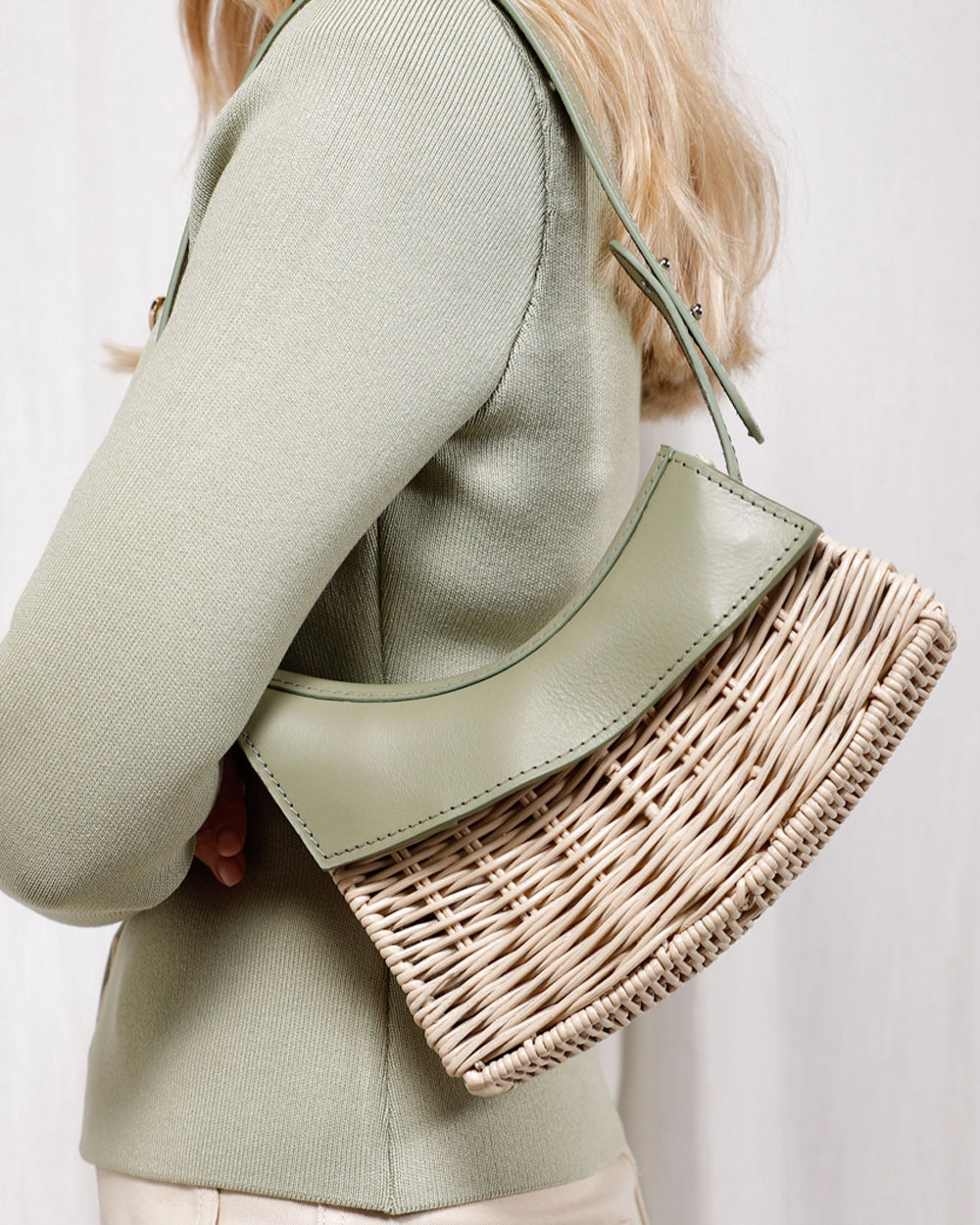 Bao-Sage and Natural-For Lookbook-1-Leather-Front-Tote Bag-Tote Bag-Beach Bags-Leather Tote Bag-Large Tote Bags-Beach Tote-Laptop Tote Bag-Tote Bag for Women-Straw Tote Bag-White Tote Tag-Straw Handbags-Waterproof Tote Bag-Straw Handbags
