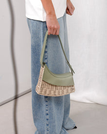 Bao-Sage and Natural-For Lookbook-1-Leather-Front-Tote Bag-Tote Bag-Beach Bags-Leather Tote Bag-Large Tote Bags-Beach Tote-Laptop Tote Bag-Tote Bag for Women-Straw Tote Bag-White Tote Tag-Straw Handbags-Waterproof Tote Bag-Straw Handbags