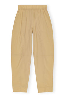 Beige Elasticated Curve Trousers | Safari