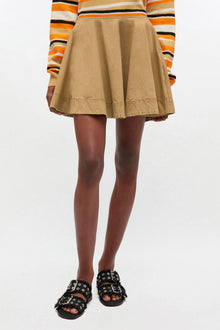 Beige Washed Mini Circle Skirt | Lark
