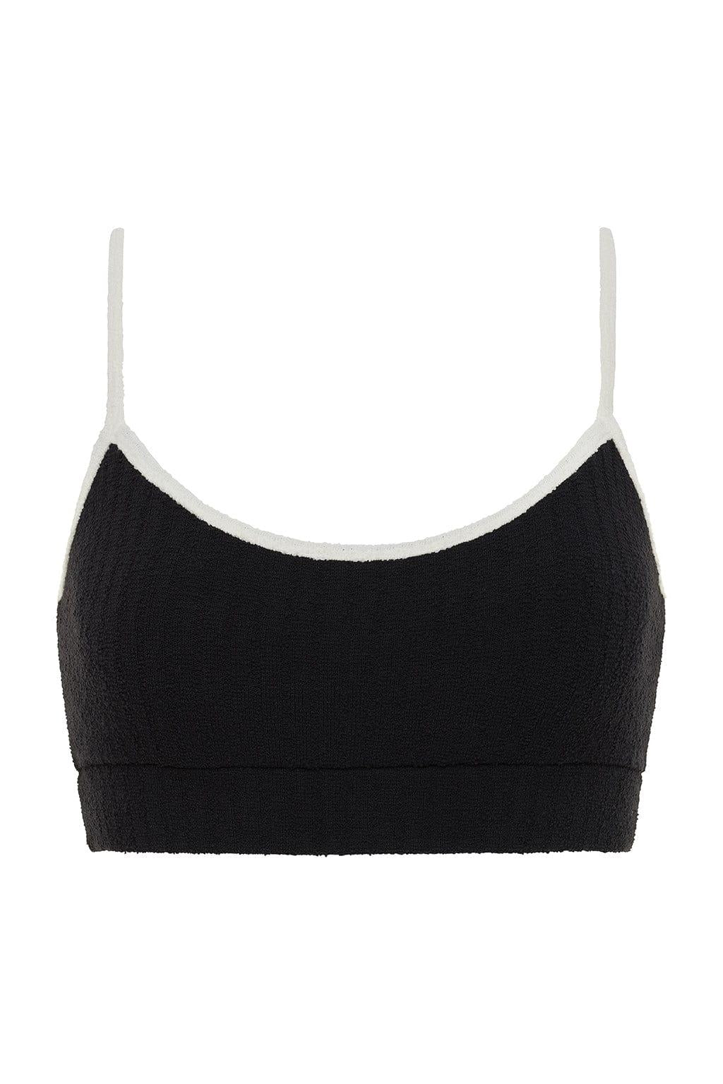 Simple Sport Top | Black Cream Binded Terry Rib