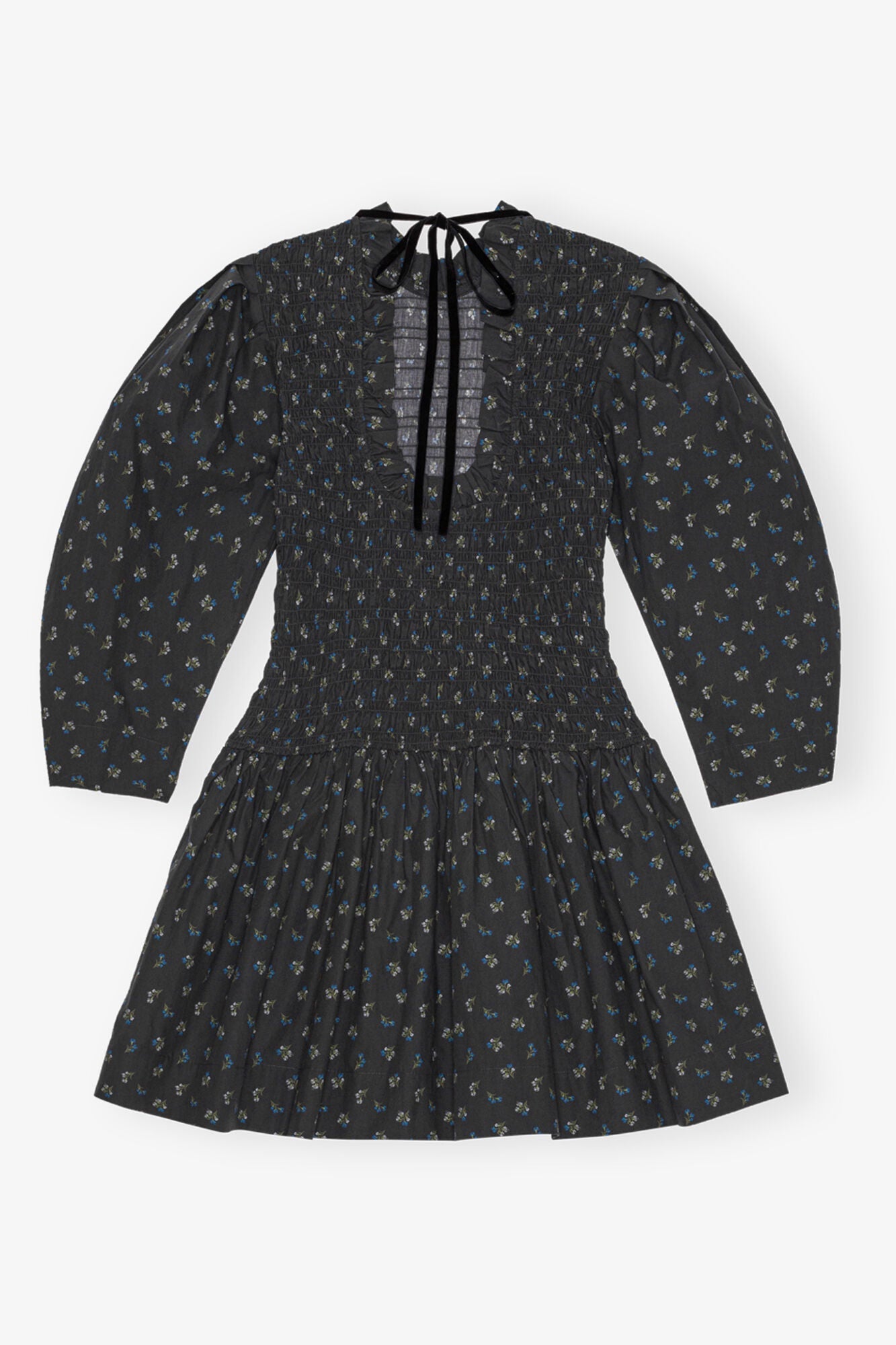 Black Floral Mini Smock Dress | Phantom