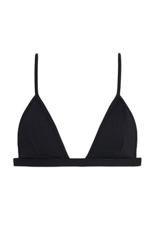 Hunter Triangle Bikini Top | Black Rib