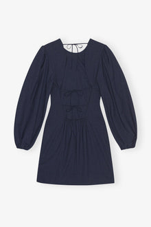Blue Drapey Melange Open Back Mini Dress | Sky Captain
