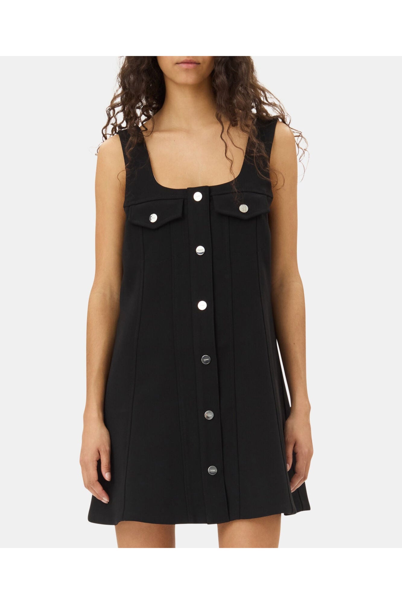 Bonded Crepe Mini Dress | Black (V2)