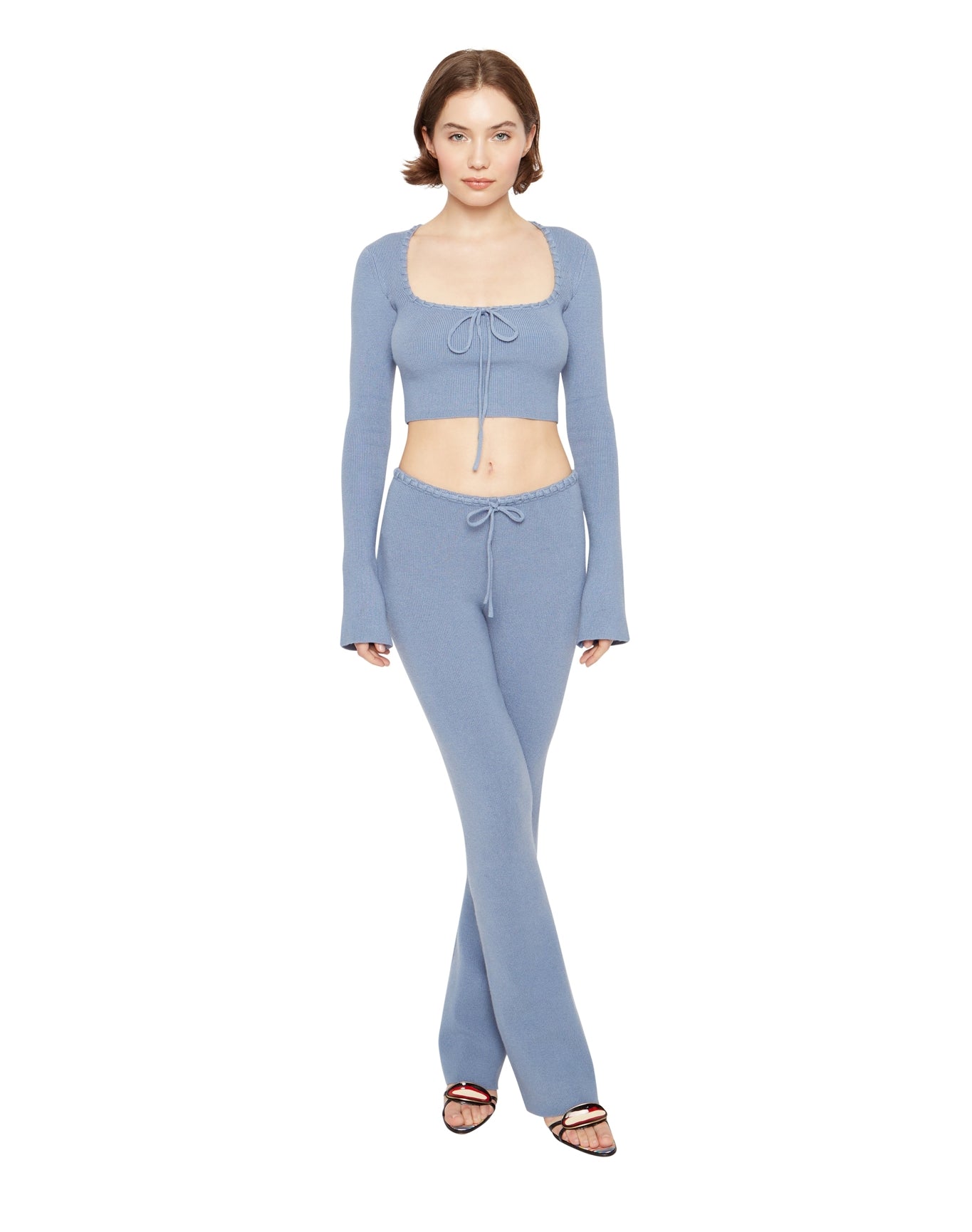 Bow Knit Sweater | Denim Blue