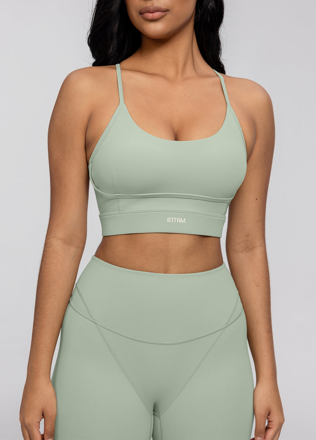 Seamless Crossback Bra | Sage Green