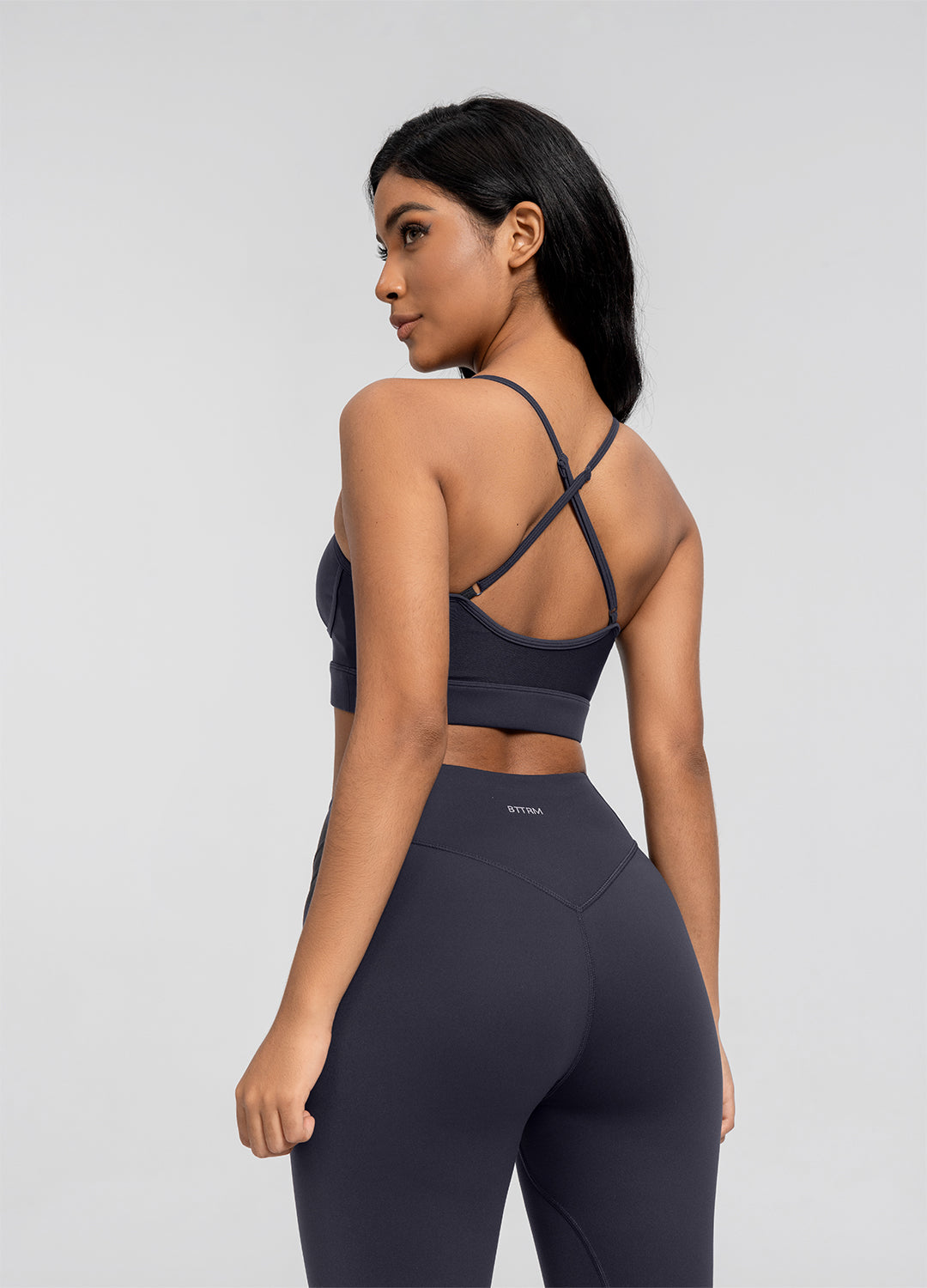 Seamless Crossback Bra | Charcoal
