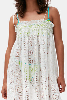 Broderie Anglaise Strap Dress | Bright White