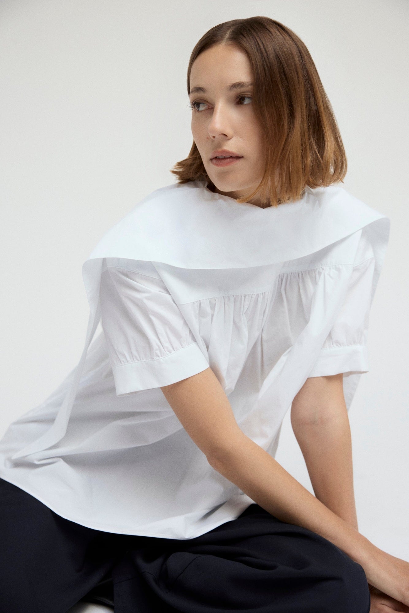 Mali | Bronte Foldover Scarf-Neck Tunic Top in Size Small