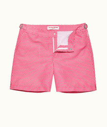 Bulldog Geo Pointpart Mid-Length Swim Shorts | Wham/White