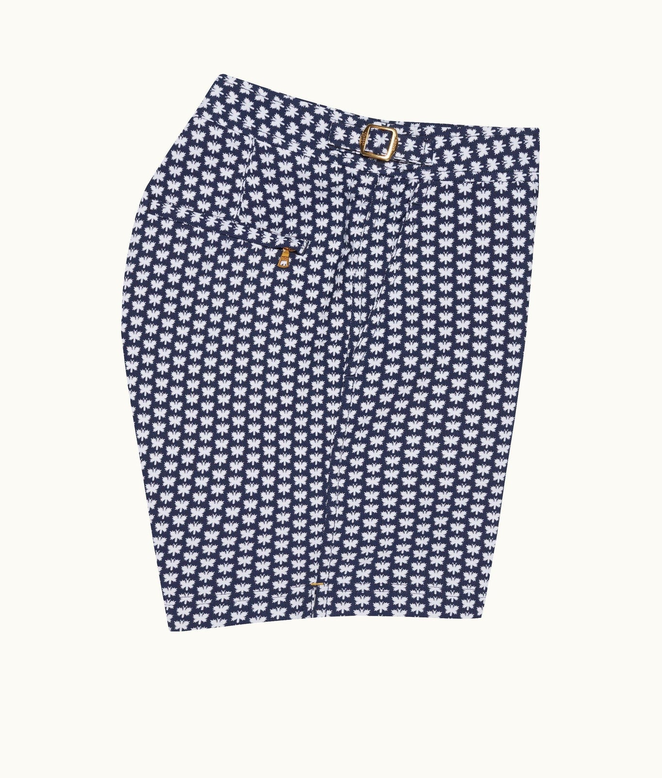 Bulldog Jacquard Flutter Jacquard Mid-Length Swim Shorts Woven | Night Iris/White Sand