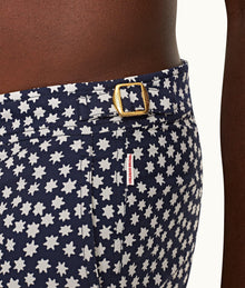 Bulldog Jacquard Star Jacquard Mid-Length Swim Shorts | Night Iris