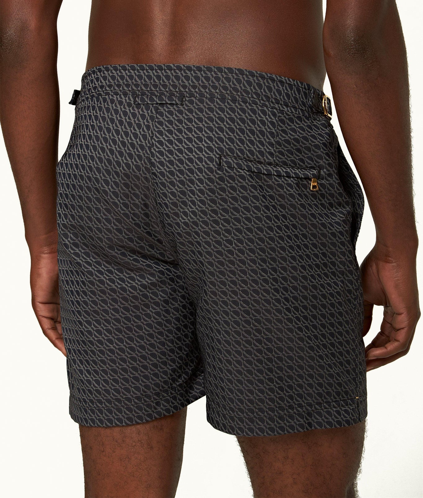 Bulldog Orbit Jacquard Mid-Length Swim Shorts | Piranha Grey