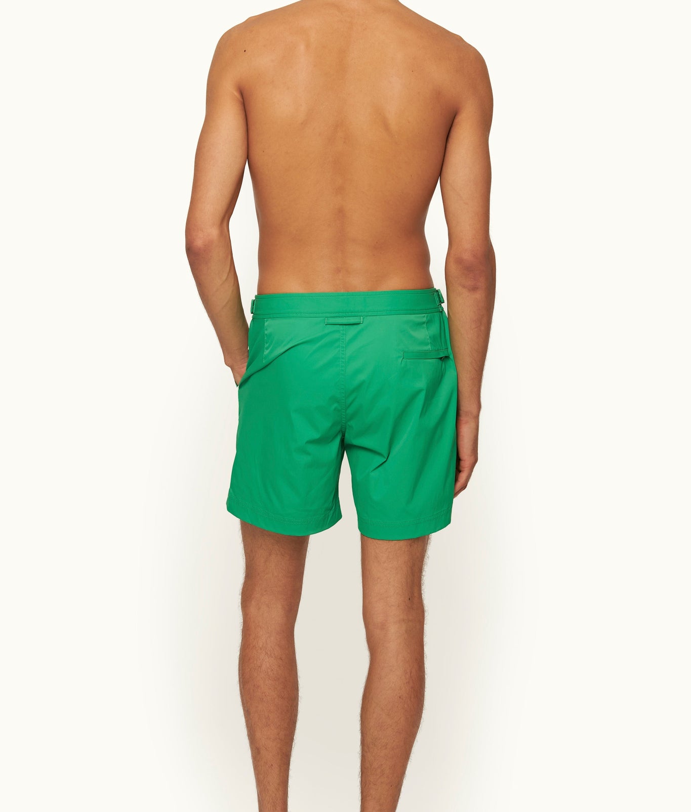 Bulldog Stretch Mid-Length Iridescent Stretch Swim Shorts | Caddie Green