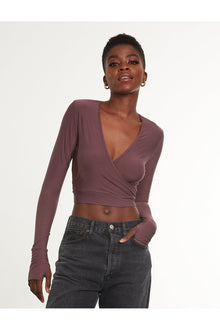 Butter Wrap Top with Thumb Holes | Mink