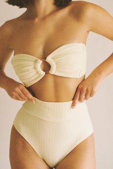 Added Coverage High Rise Bikini Bottom | Buttercream Rib
