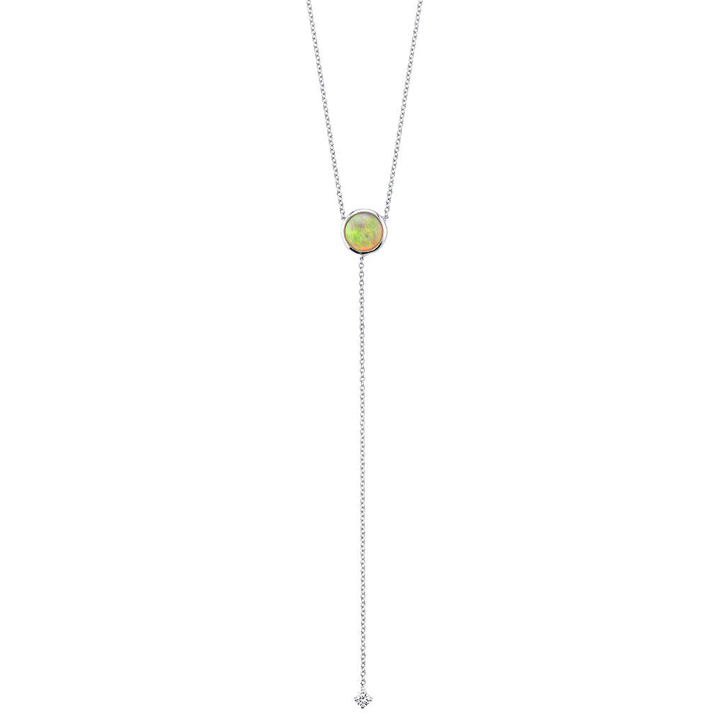 Women | Fire & Ice Opal Lariat | 14k White Gold