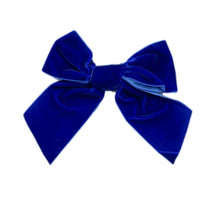 Royal Blue Velvet Bow Hair Clip | Blue