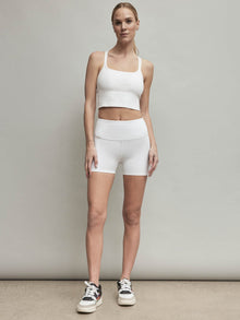 Carbon38 | Ribbed Cami Bra | White