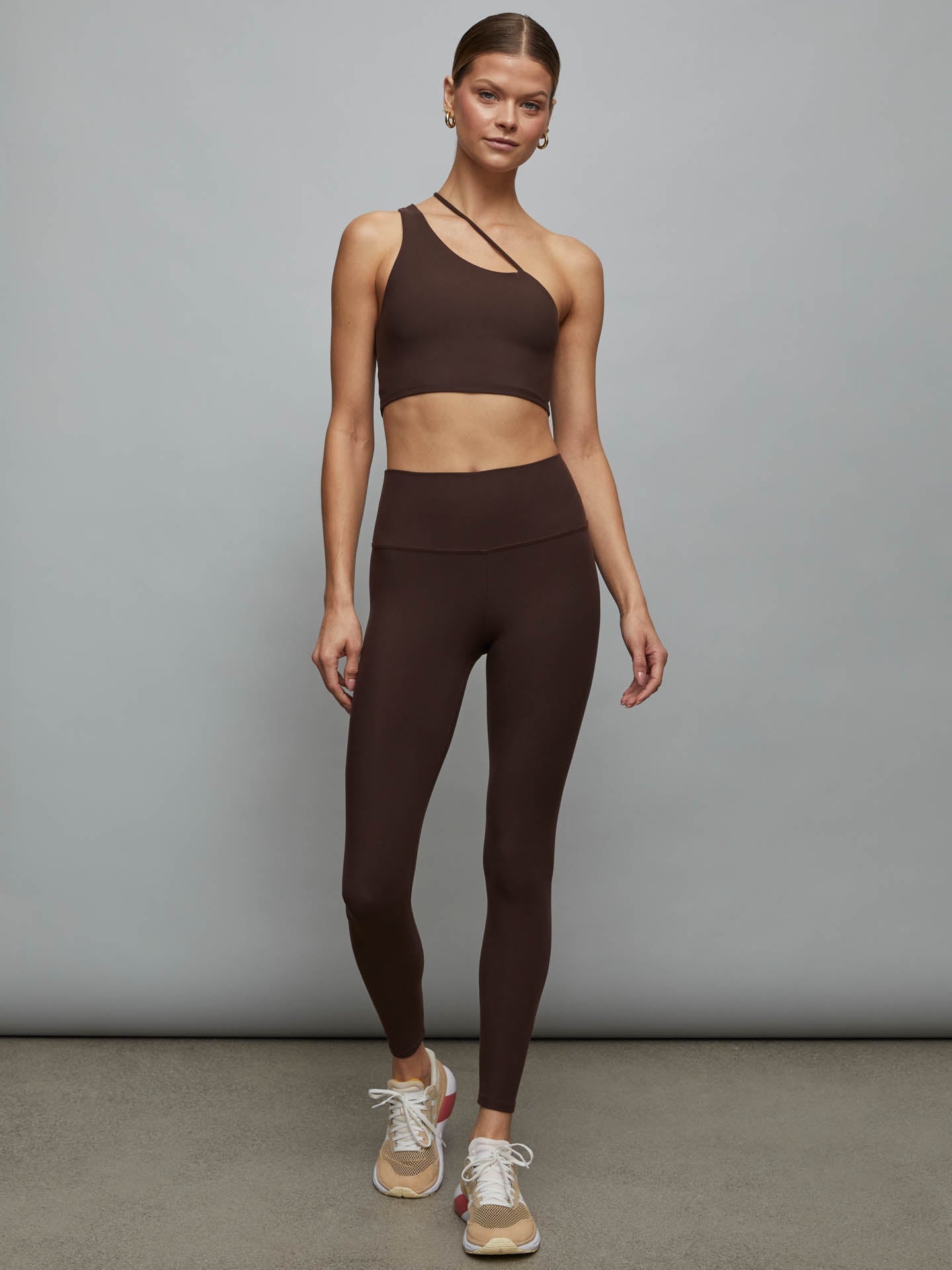 Carbon38 | One Shoulder Convertible Bra Top In Melt | Dark Oak