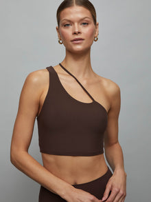 Carbon38 | One Shoulder Convertible Bra Top In Melt | Dark Oak