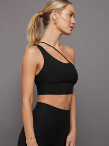 One Shoulder Convertible Bra Top in Melt | Black