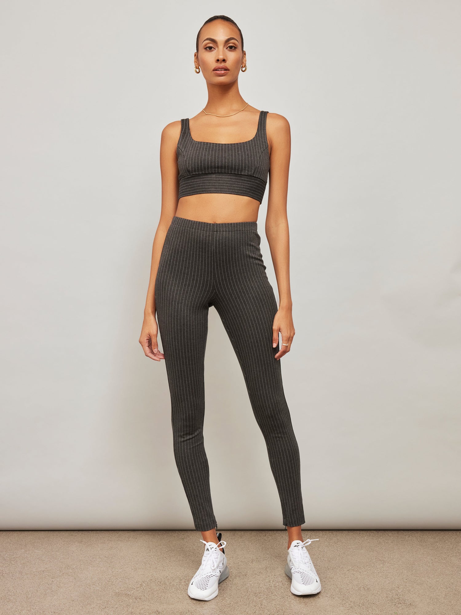 Carbon38 | Pinstripe Bra | Black Pinstripe