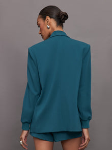 Carbon38 | Oversized Blazer With Cuffs | Deep Lagoon