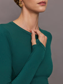 Carbon38 | Long Sleeve Crew Neck Top In Melt | Ponderosa Pine
