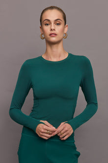 Carbon38 | Long Sleeve Crew Neck Top In Melt | Ponderosa Pine