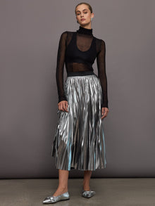 Carbon38 | Sheer Turtleneck Sweater | Black
