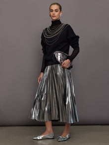 Carbon38 | Sheer Turtleneck Sweater | Black
