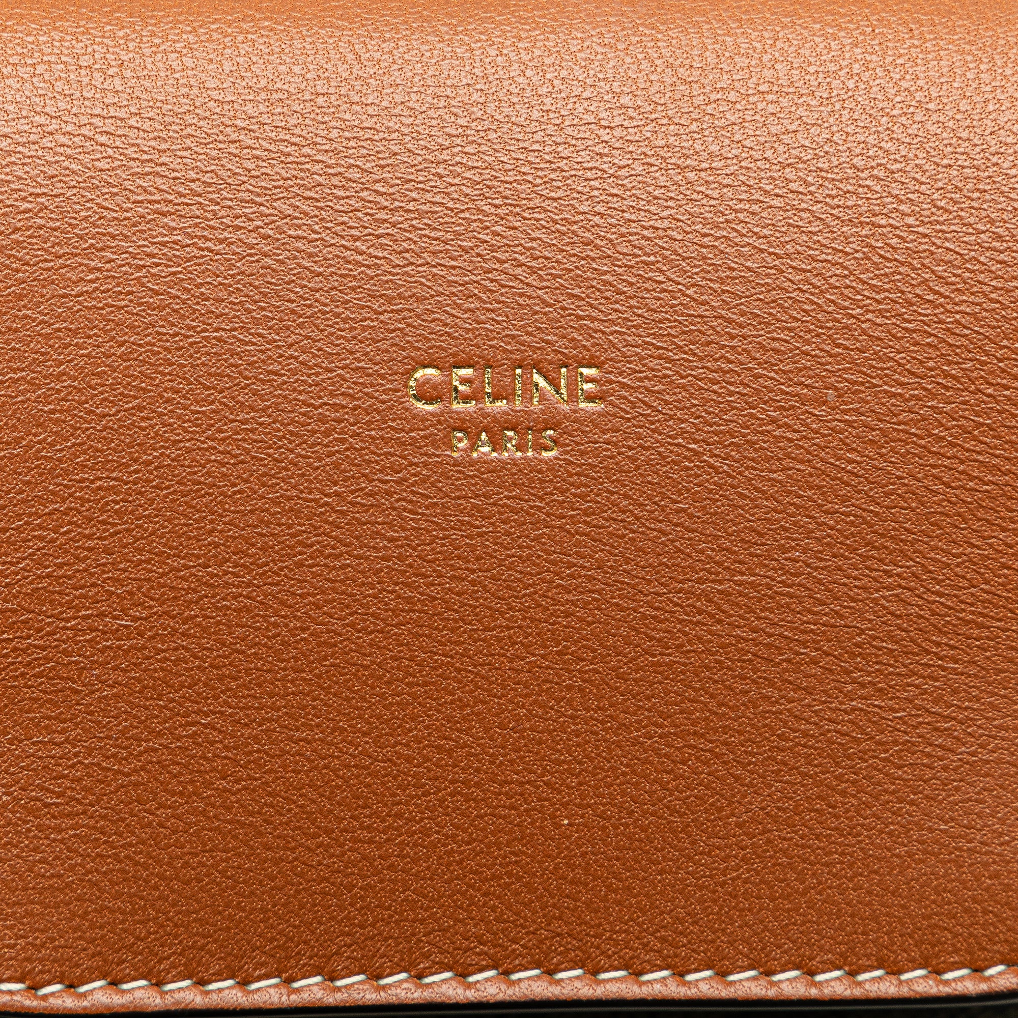 Celine | Pre-Owned Coated Canvas Triomphe Phone Pouch Flap Crossbody | Brown