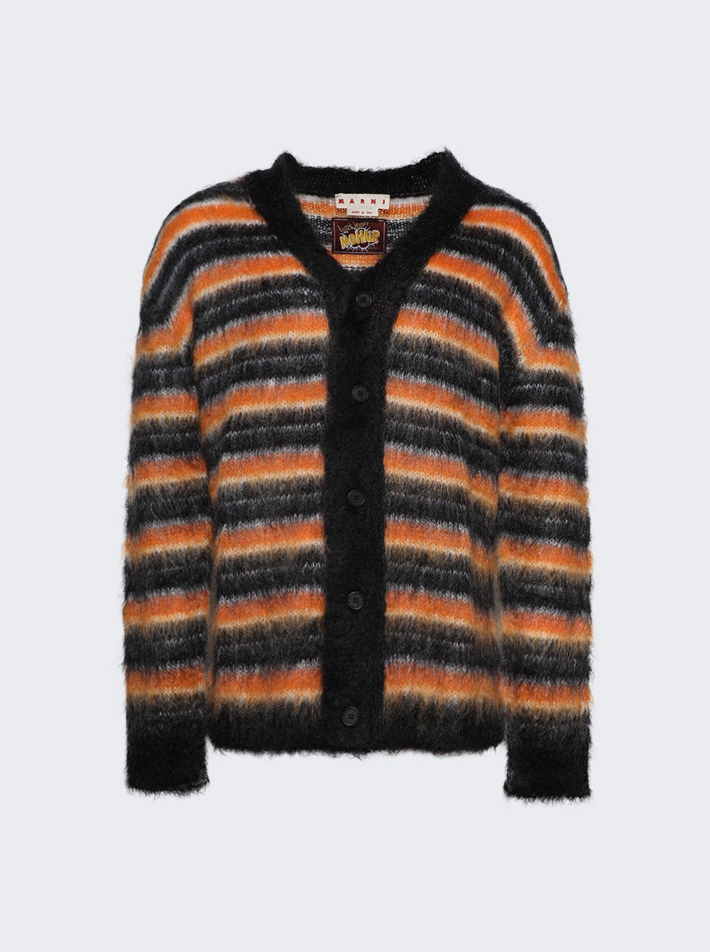 Men | Marni | Striped Mohair Cardigan | Black