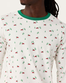 Mens | Chase PJ Set in Big Red Trucks | Snow