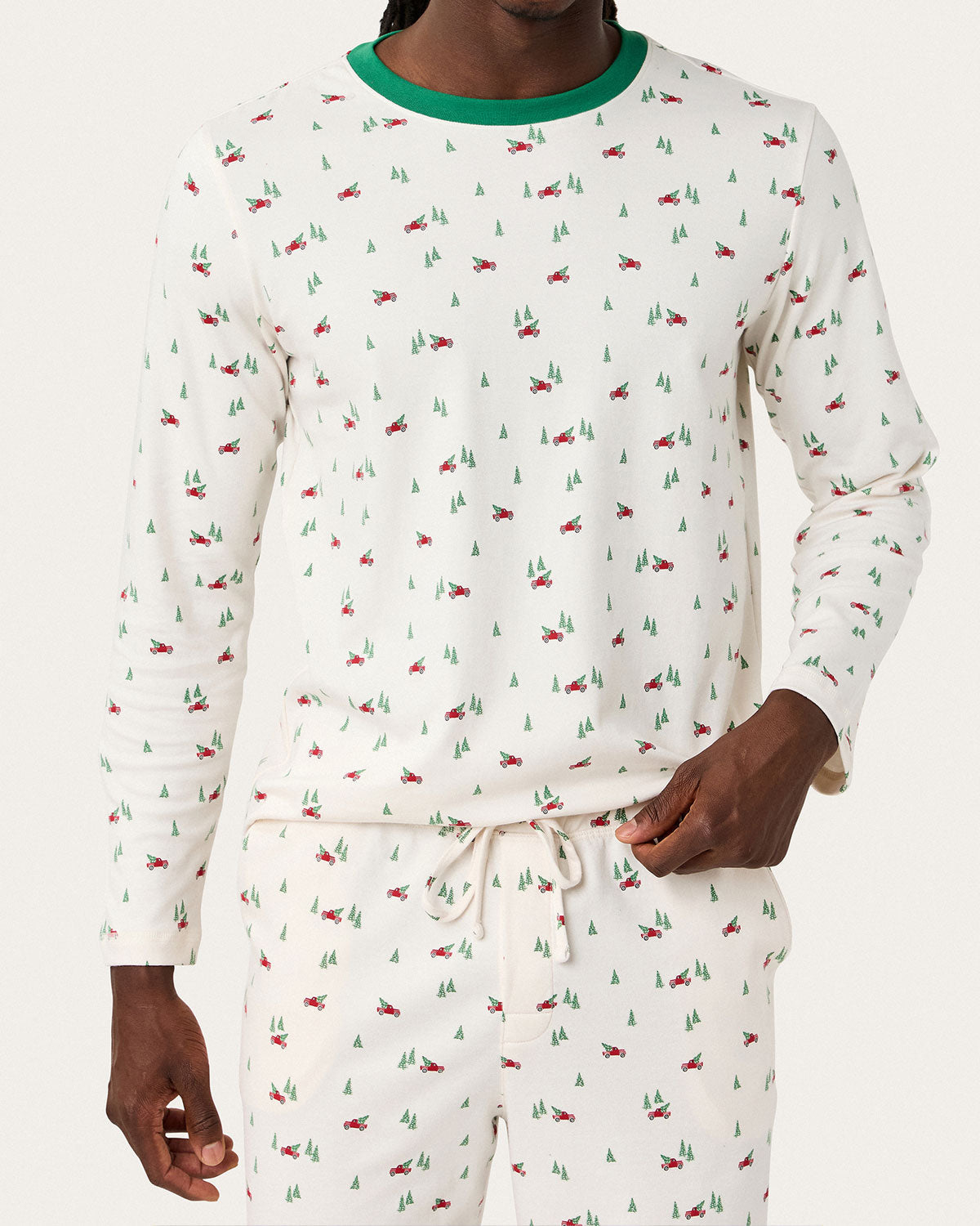 Mens | Chase PJ Set in Big Red Trucks | Snow